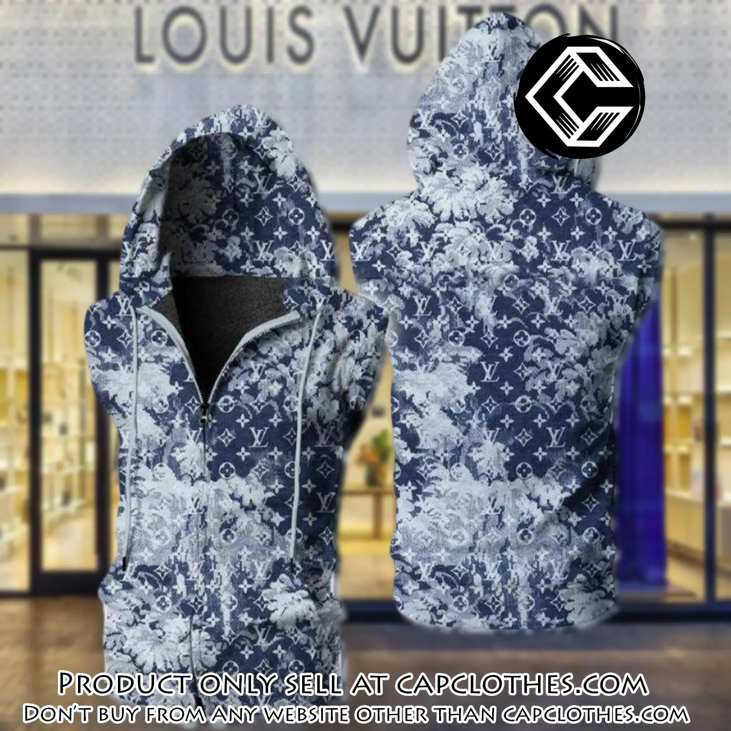 Louis vuitton watercolor unisex sleeveless zip up hoodie luxury for men women szh017 cc5838297